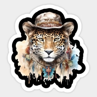 Watercolor Boho Leopard #2 Sticker